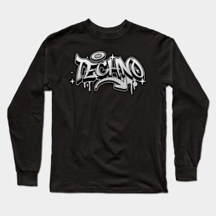 TECHNO  - Graffiti Tech (Grey) Long Sleeve T-Shirt